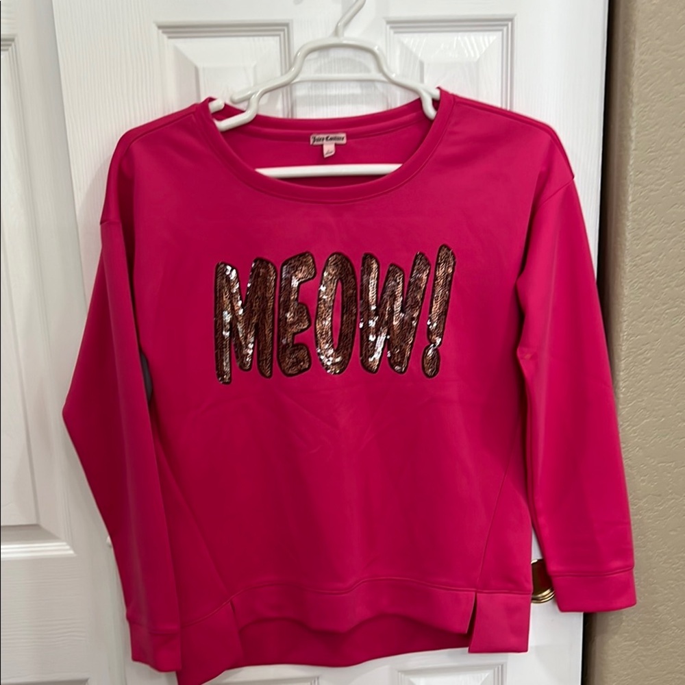 Juicy Couture Pink 'Meow!' Sweatshirt size large